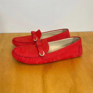 Cole Haan Evelyn Bow Red Leather Driver Women's Size 8B